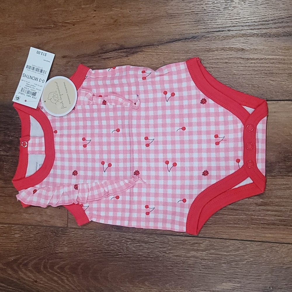 Cherry N Ladybug Onesie 0-3M